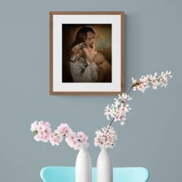 Art Print Of Greyhound With Jesus, Whippet Dog Print - thumbnail 2