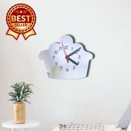 Cup Cake Acrylic Clock - Many Colours Available - Bespoke Shapes & Sizes Made - thumbnail 1