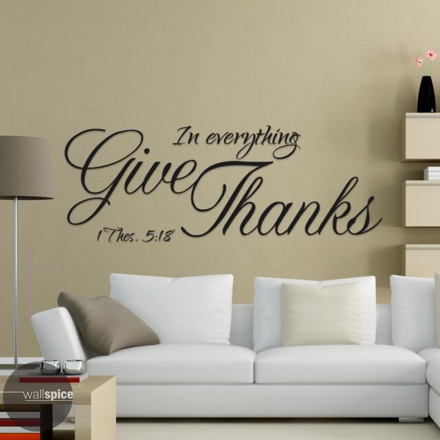 1 Thes 518 in Everything Give Thanks Vinyl Wall Decal Sticker - image 1