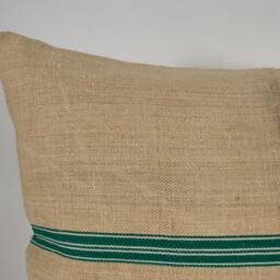 Antique Green Striped Linen Cushion - thumbnail 4