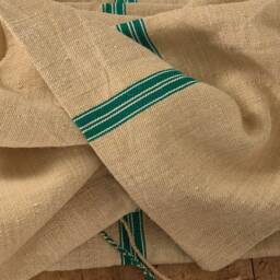 Antique Green Striped Linen Cushion - thumbnail 2