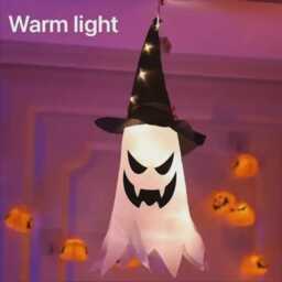 1Pc/5Pcs Halloween Led Light-Up Wizard Hat Hanging Light, Perfect For Creating Spooky Atmosphere, Indoor/Outdoor Decoration - thumbnail 3