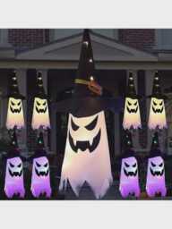 1Pc/5Pcs Halloween Led Light-Up Wizard Hat Hanging Light, Perfect For Creating Spooky Atmosphere, Indoor/Outdoor Decoration - thumbnail 1