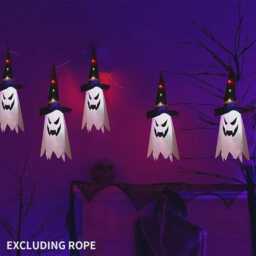 1Pc/5Pcs Halloween Led Light-Up Wizard Hat Hanging Light, Perfect For Creating Spooky Atmosphere, Indoor/Outdoor Decoration - thumbnail 2