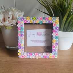 Colourful Resin Flowers Square Photo Frame 4 X Inches - thumbnail 3