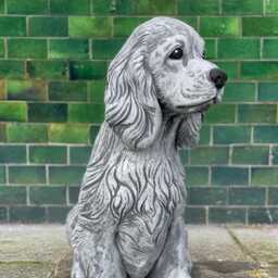 Concrete Spaniel Figurine Stone Dog Statue Cement Memorial Sculpture Outdoor Pet Ornament Yard Art Cocker Spaniel Decoration Lover Gift - thumbnail 3