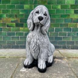 Concrete Spaniel Figurine Stone Dog Statue Cement Memorial Sculpture Outdoor Pet Ornament Yard Art Cocker Spaniel Decoration Lover Gift - thumbnail 1
