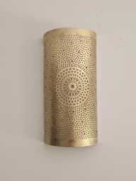 Moroccan Brass Wall Sconce Handcrafted Lamp, Global Design - thumbnail 1