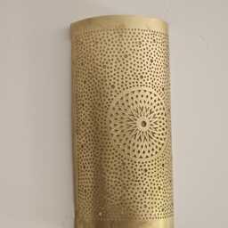 Moroccan Brass Wall Sconce Handcrafted Lamp, Global Design - thumbnail 4