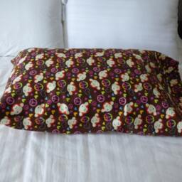 Brown Monkey Face, Hearts & Peace Signs Print Flannel Pillow Case - Standard Size - Free Us Shipping - thumbnail 3