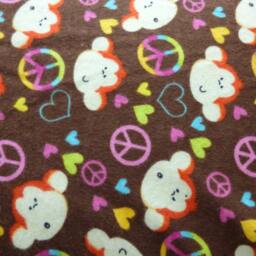 Brown Monkey Face, Hearts & Peace Signs Print Flannel Pillow Case - Standard Size - Free Us Shipping - thumbnail 4