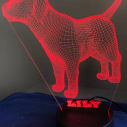 Personalized Puppy 3D Illusion Night Light, Bluetooth App Control - thumbnail 3