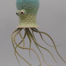Mermaid Mom & Baby Octopus, Hanging Air Planters - thumbnail 4