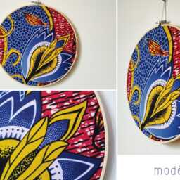 Wax Fabric Wall Decoration, Embroidery Hoop, Various Sizes, Pattern & Size Of Your Choice - thumbnail 3