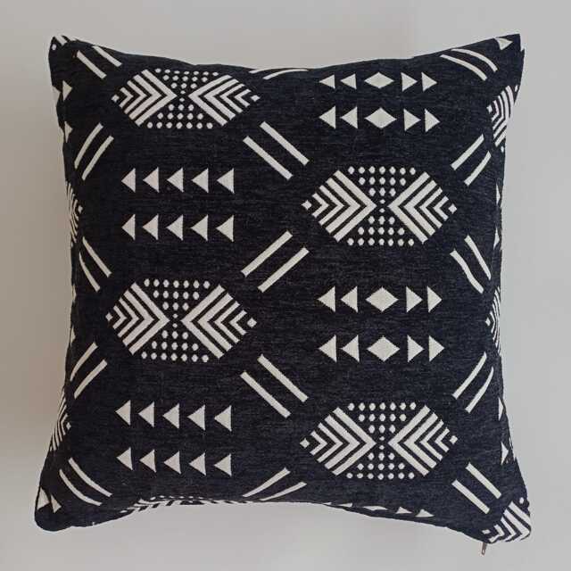 Moroccan Velvet Cushion Cover, Handmade Brocade Rich Black Pillow Case, Decorative 20''x20''/50x50 cm - image 1
