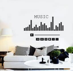 Wall Vinyl Music Player Equalizer Good Sound Guaranteed Quality Decal Mural Art 1540Dz - thumbnail 1