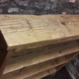 Handmade Wooden Bookcase Shelf Rustic Reclaimed Wood - thumbnail 2