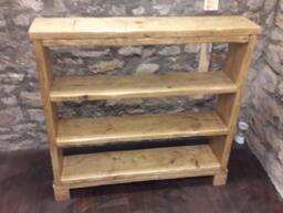 Handmade Wooden Bookcase Shelf Rustic Reclaimed Wood - thumbnail 1