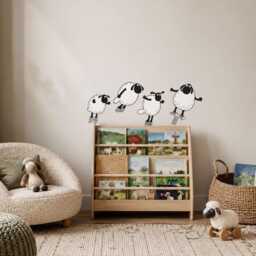 Shaun The Sheep Black Wall Stickers Farm Animal Nursery Decals Bedroom Decor Children's Room - thumbnail 2