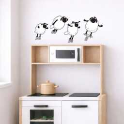 Shaun The Sheep Black Wall Stickers Farm Animal Nursery Decals Bedroom Decor Children's Room - thumbnail 1