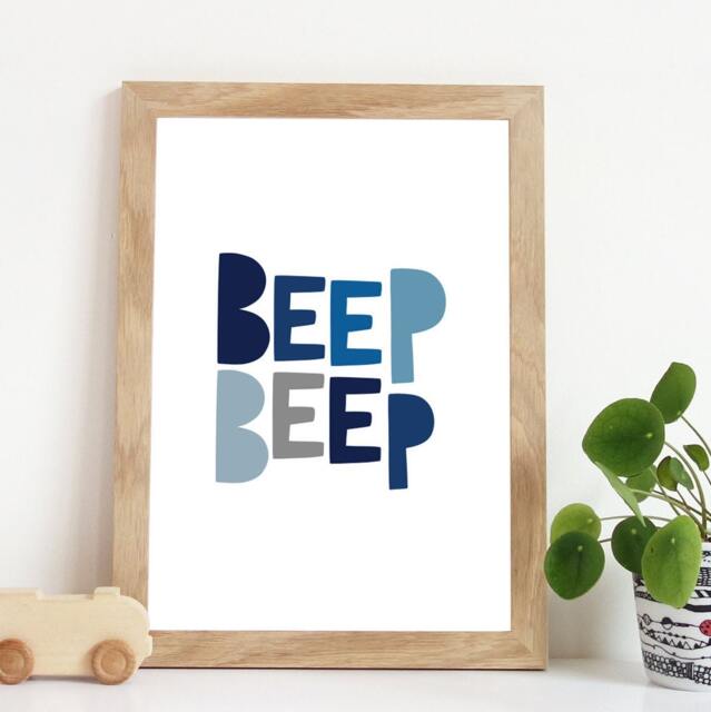 Car Nursery Prints, & Vehicles Boys Bedroom Decor, Playroom Wall Art, Beep Beep, Vroom Print - image 1
