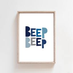 Car Nursery Prints, & Vehicles Boys Bedroom Decor, Playroom Wall Art, Beep Beep, Vroom Print - thumbnail 3