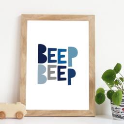 Car Nursery Prints, & Vehicles Boys Bedroom Decor, Playroom Wall Art, Beep Beep, Vroom Print - thumbnail 1