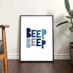 Car Nursery Prints, & Vehicles Boys Bedroom Decor, Playroom Wall Art, Beep Beep, Vroom Print - thumbnail 2