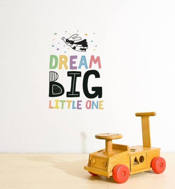 Dream Big Little One Wall Sticker Decal - Quotes, Decals, Words, Inspiration, Decor, Family