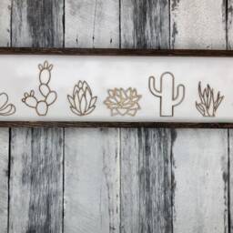 3D Cactus Wood Wall Art Plant Nursery Decor - thumbnail 2