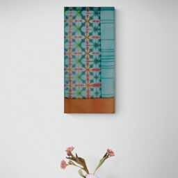 Handmade Silk Organza Pojagi Wall Hanging Geometric Shibori Art - thumbnail 4