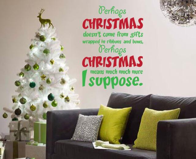 Customizable Perhaps Christmas Doesn't Come From Gifts Wall Decal Living Room Holiday Decorations Santa Jesus Sign Christmas Ornaments - image 1