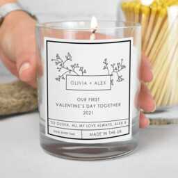 Personalised First Valentines Day Candle, 1st Gift, Gift For Her, Girlfriend, Couples - thumbnail 2