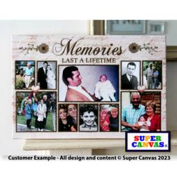 Memorial Mum Dad Grandparents Pet Celebration Of Life Custom Picture Photo Collage Funeral Board Framed Canvas Print Christmas Gift - thumbnail 4