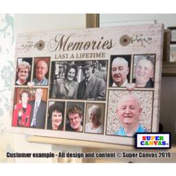 Memorial Mum Dad Grandparents Pet Celebration Of Life Custom Picture Photo Collage Funeral Board Framed Canvas Print Christmas Gift - thumbnail 1