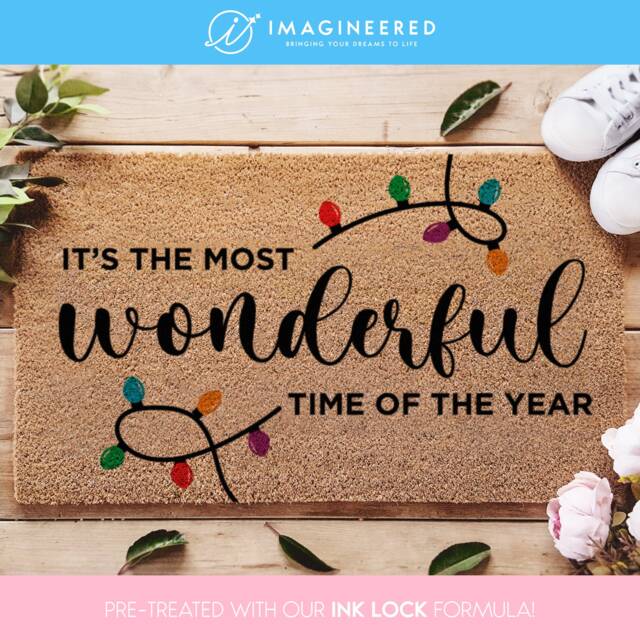It's The Most Wonderful Time Of Year - Christmas Holiday Doormat Welcome Festive Porch Decor Xmas - image 1