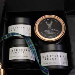 Scottish Gift Box Soy Wax Candles Flower Of Scotland Ribbon Luxury Artisan Rain Candle - thumbnail 3