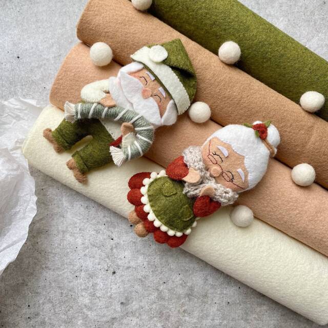 Felt Santa Claus Ornament Handmade Christmas Decor - 5.11 Inches - image 1