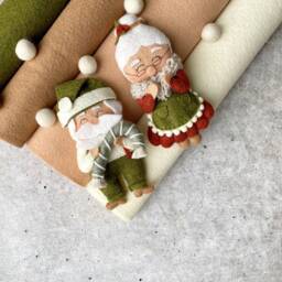 Felt Santa Claus Ornament Handmade Christmas Decor - 5.11 Inches - thumbnail 2