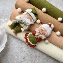 Felt Santa Claus Ornament Handmade Christmas Decor - 5.11 Inches - thumbnail 1