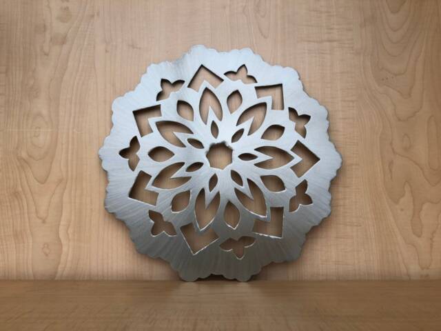 Metal Flower Snowflake Wall Art Powder Coated Steel Home Decor - image 1