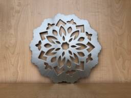 Metal Flower Snowflake Wall Art Powder Coated Steel Home Decor - thumbnail 1