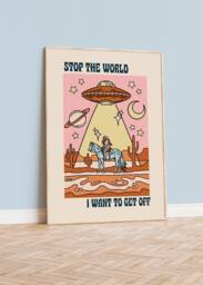 Cowgirl Wall Print, Psychedelic Art, Dolly Parton Cowboy Boots Gallery Wall, Aesthetic Prints - thumbnail 1