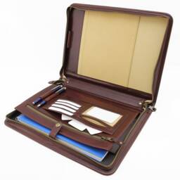 Leather Organizer, Personalized Leather Portfolio Men, Document Holder, Business Gift, Brown Folder - thumbnail 2