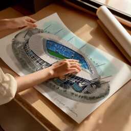 Etihad Stadium Art Print, Manchester City Football Gift - thumbnail 2