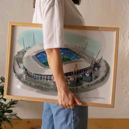 Etihad Stadium Art Print, Manchester City Football Gift - thumbnail 3