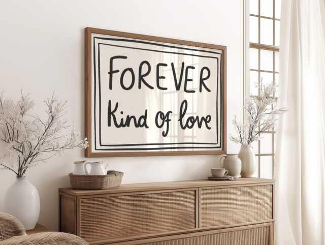 It's A Forever Kind Of Love Print - Cute Posters Prints, Gift For Partner Anniversary Gifts Wedding Presents Couples Bedroom - image 1
