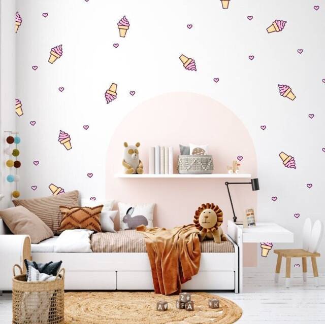 Ice Cream Wall Stickers Pastel Nursery Confetti Decals - image 1