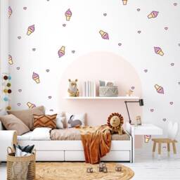 Ice Cream Wall Stickers Pastel Nursery Confetti Decals