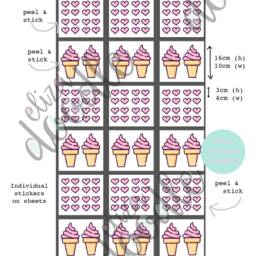 Ice Cream Wall Stickers Pastel Nursery Confetti Decals - thumbnail 3